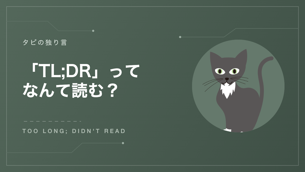 「TL;DR」ってなんて読む？ アイキャッチ